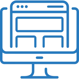 Un monitor di computer con uno schermo vuoto, che suggerisce un browser web o un'interfaccia di applicazione