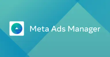 Un testo bianco su uno sfondo sfocato che dice "Meta Ads Manager"