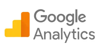 Un logo di Google Analytics con il testo "Google Analytics" in grigio e una barra arancione sul lato sinistro