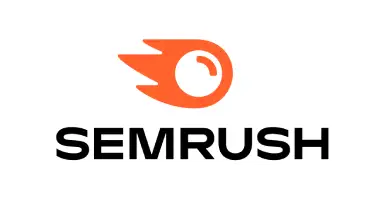Logo arancione e nero con il testo "SEMRUSH