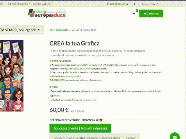 Immagine animata della pagina di un prodotto, mentre si mostra come aggiungere priorità a una lavorazione selezionando la vece nellla sezione PRIORITA SULLE LAVORAZIIONI tramite un menu a tendina